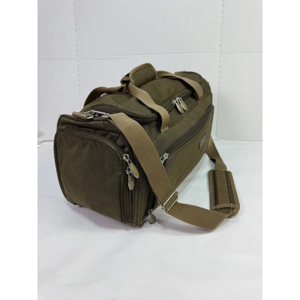 Vtg Eddie Bauer Skyway Luggage Weekend Bag Carry On Olive Green Shoulder Strap